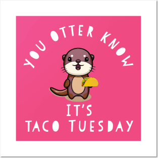 Funny Taco Tuesday You Otter Know Chibi Cute Kids Food Gift Posters and Art